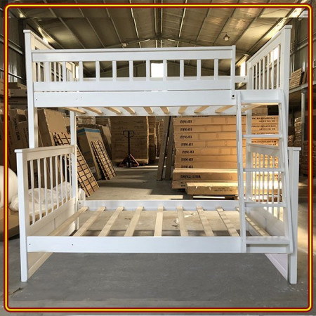 B1412 - White : Giường 2 Tầng , 2 Hộc Tủ - Trên 1m2 / Dưới 1m4